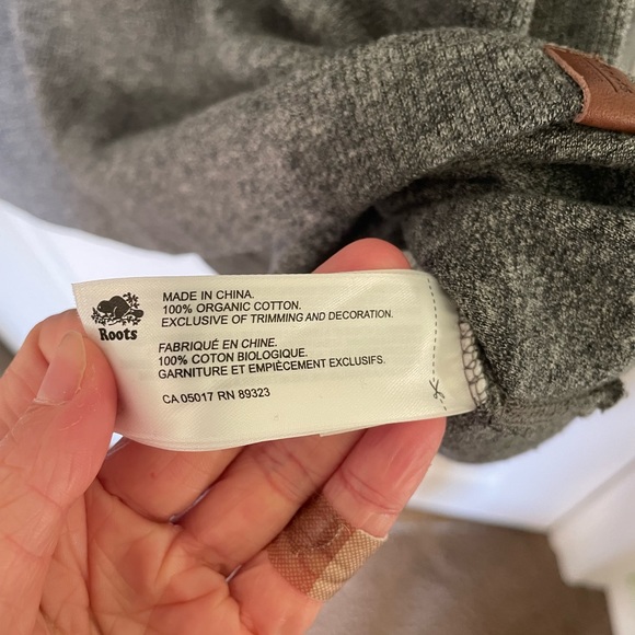 Roots Midweight Organic Cotton 1/2 Zip Sweater - Grey - Picture 4 of 4